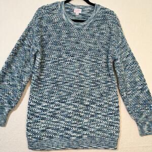 Isabel Maternity by Ingrid & Isabel Blue Space Dye Texture Knit Sweater Medium